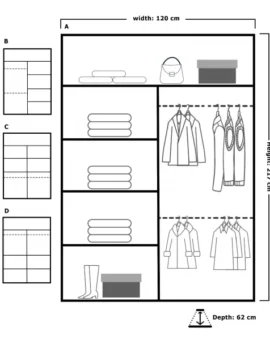 VISION WARDROBE 120cm/150cm/180cm/203cm