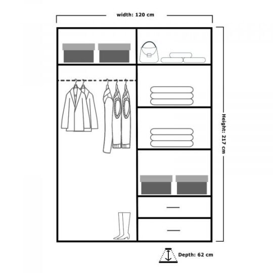 MANHATTAN HIGH GLOSS WARDROBE 120/150/200/250CM