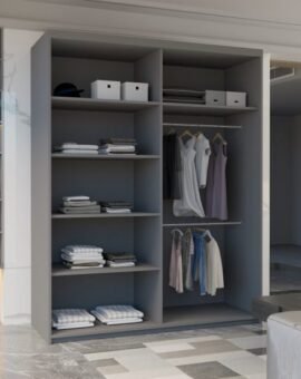 JAMAJKA SLIDING WARDROBE GREY 150cm/203cm