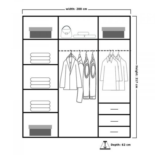 MANHATTAN HIGH GLOSS WARDROBE 120/150/200/250CM