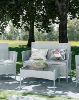 4-Seater Rattan Garden Furniture Set