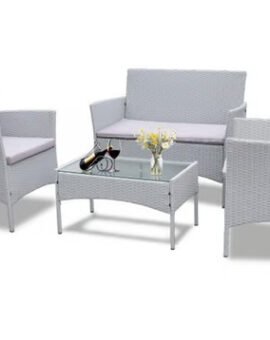 4-Seater Rattan Garden Furniture Set