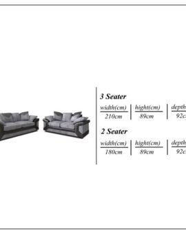 DINO BLACK/GREY SOFA SET