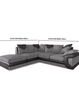 Dino Corner Sofa Black/Grey