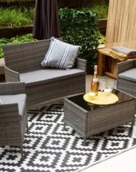 4-Seater Rattan Garden Furniture Set