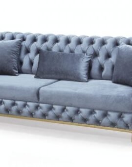 Lux Grey Chesterfield Sofa Set