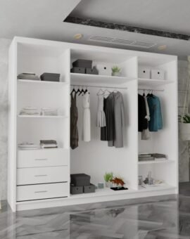 VISION WHITE, Grey & Black WARDROBE 250CM