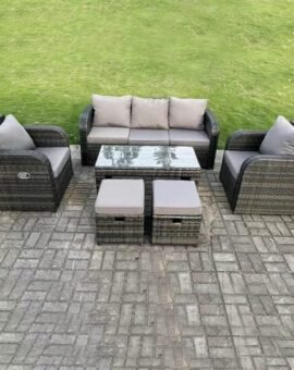 Outdoor Garden Fimous 7-Seater Reclining Rattan Set